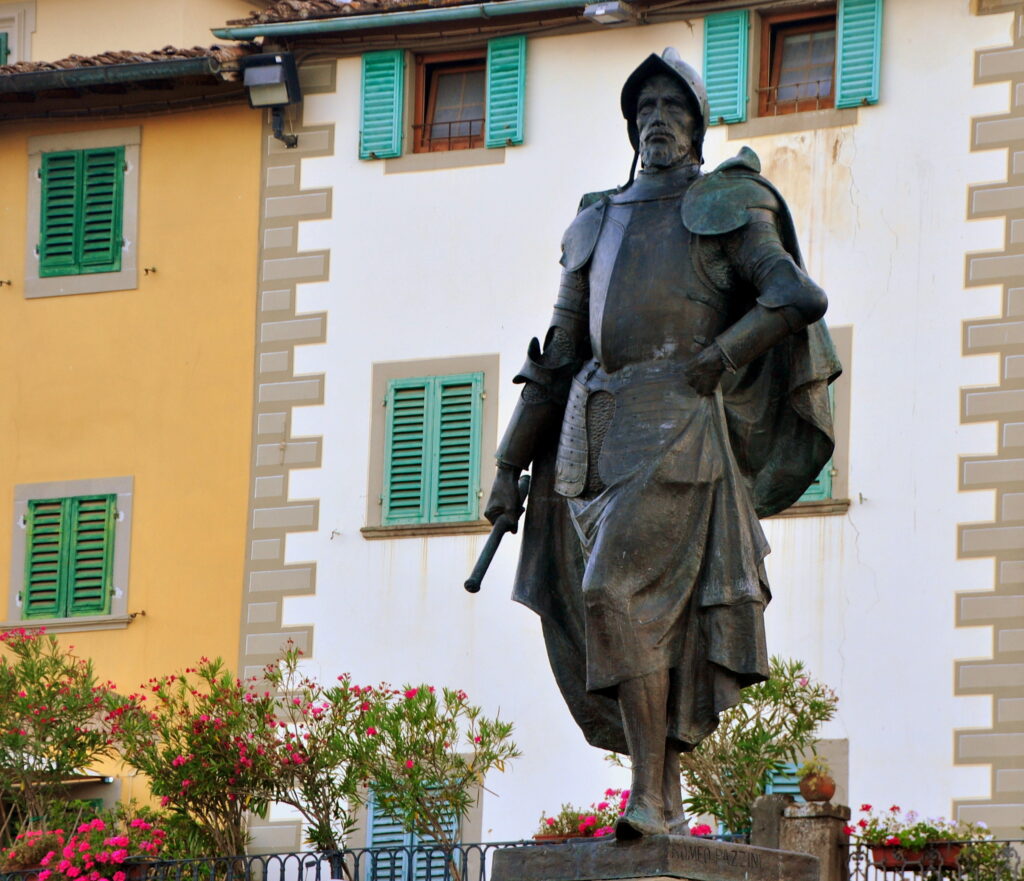 Denkmal des Seefahrers Giovanni di Verrazzano auf dem Marktplatz von Greve in Chianti