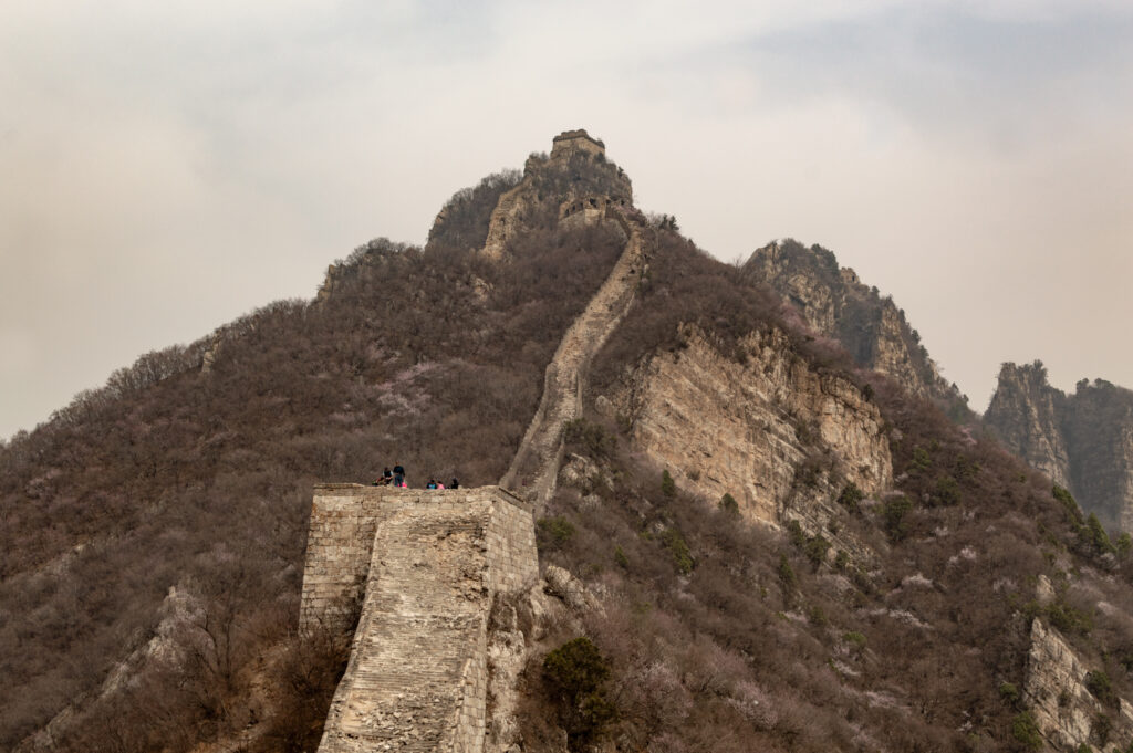 Jiankou, unrestored section of the Great Wall of China in the Huairou District north of Beijing, famous for its steep mountains and scenery