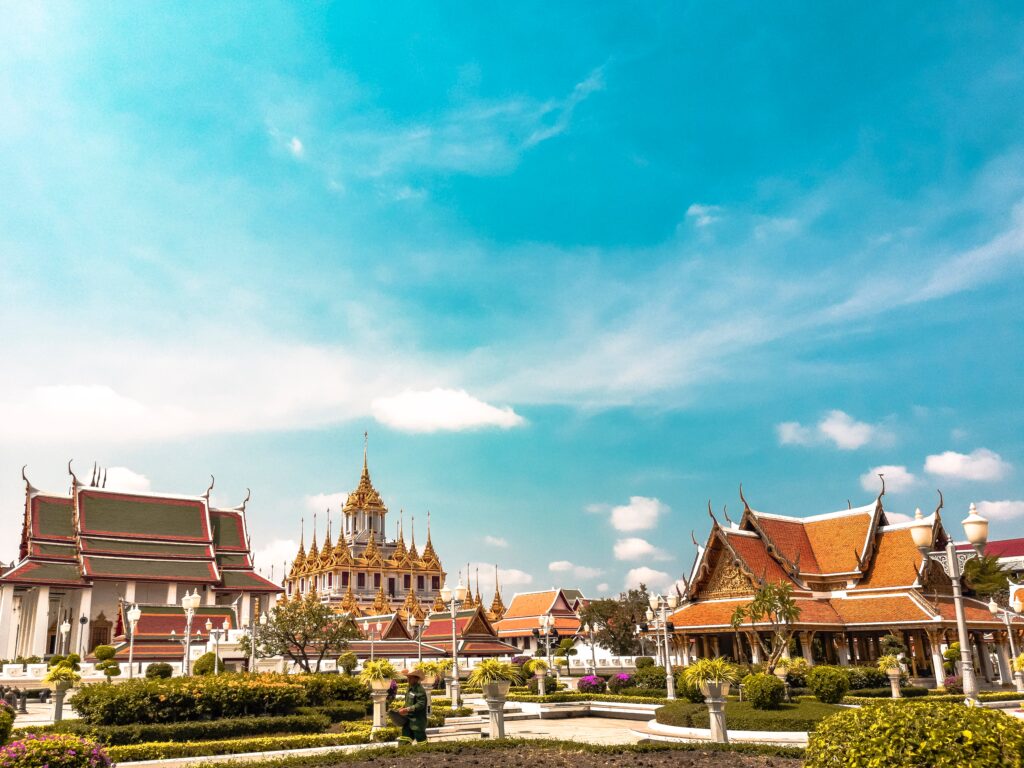 orange temples during daytime