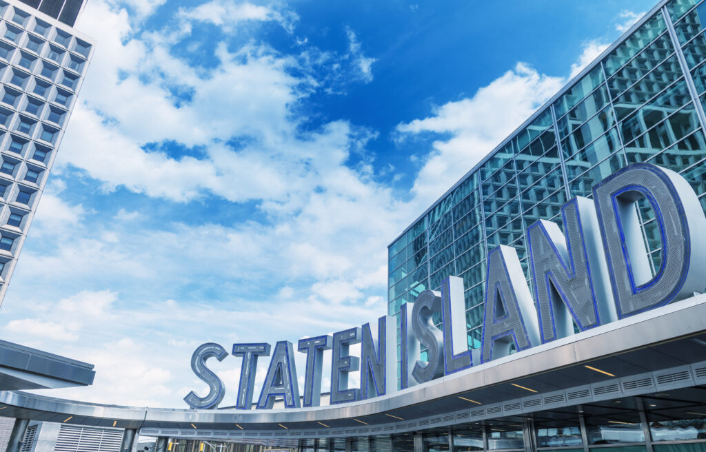 Staten Island ferry entrance in Lower Manhattan - NYC