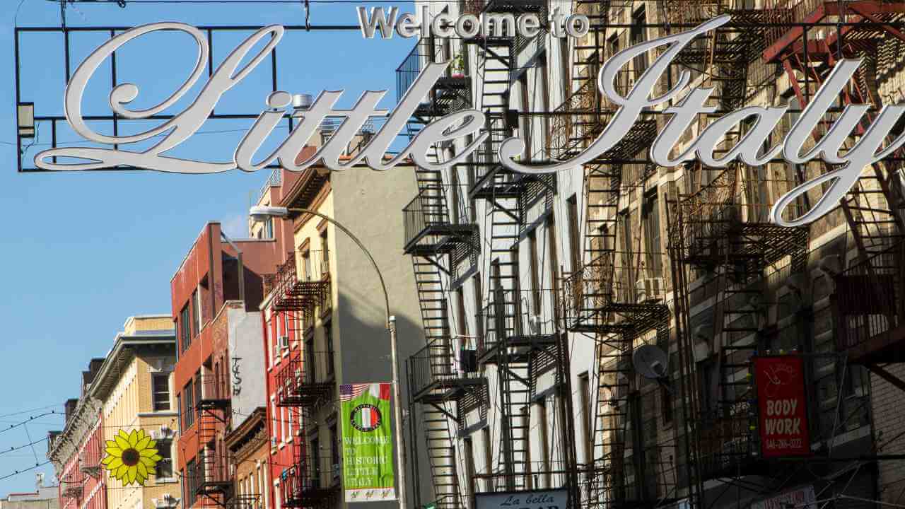 welcome to little italy sign in new york city