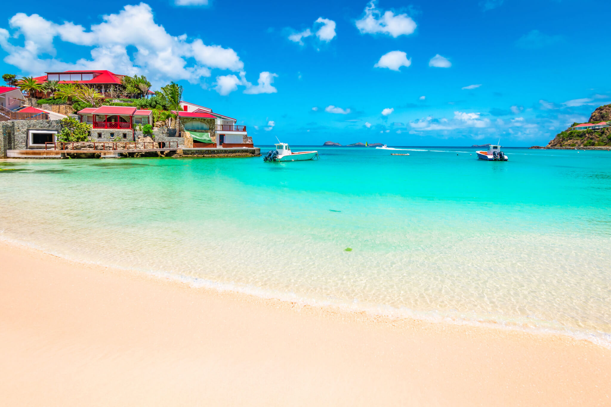 Beach in St Barts, Caribbean Sea.