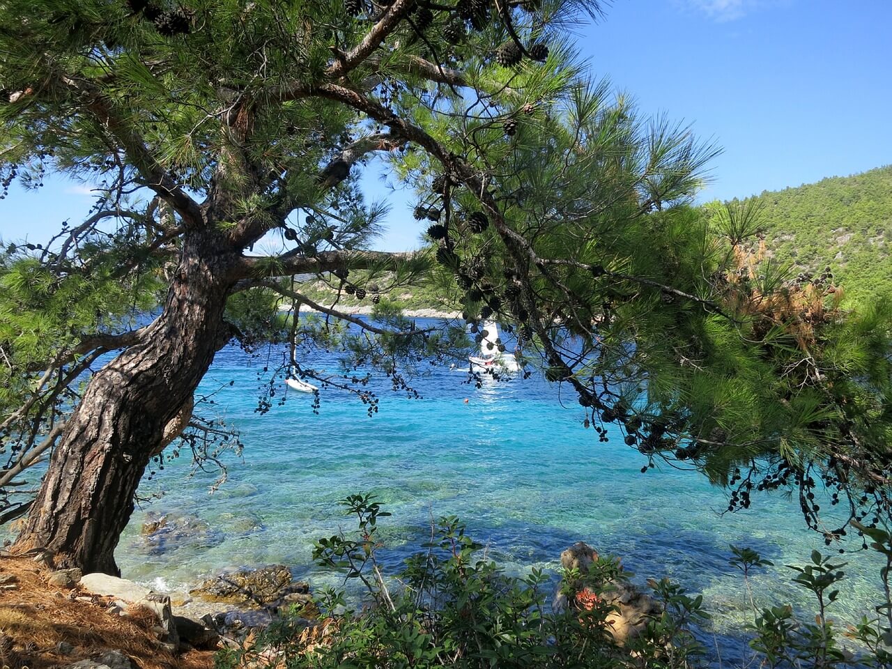 bodrum village, turkey, clear blue water