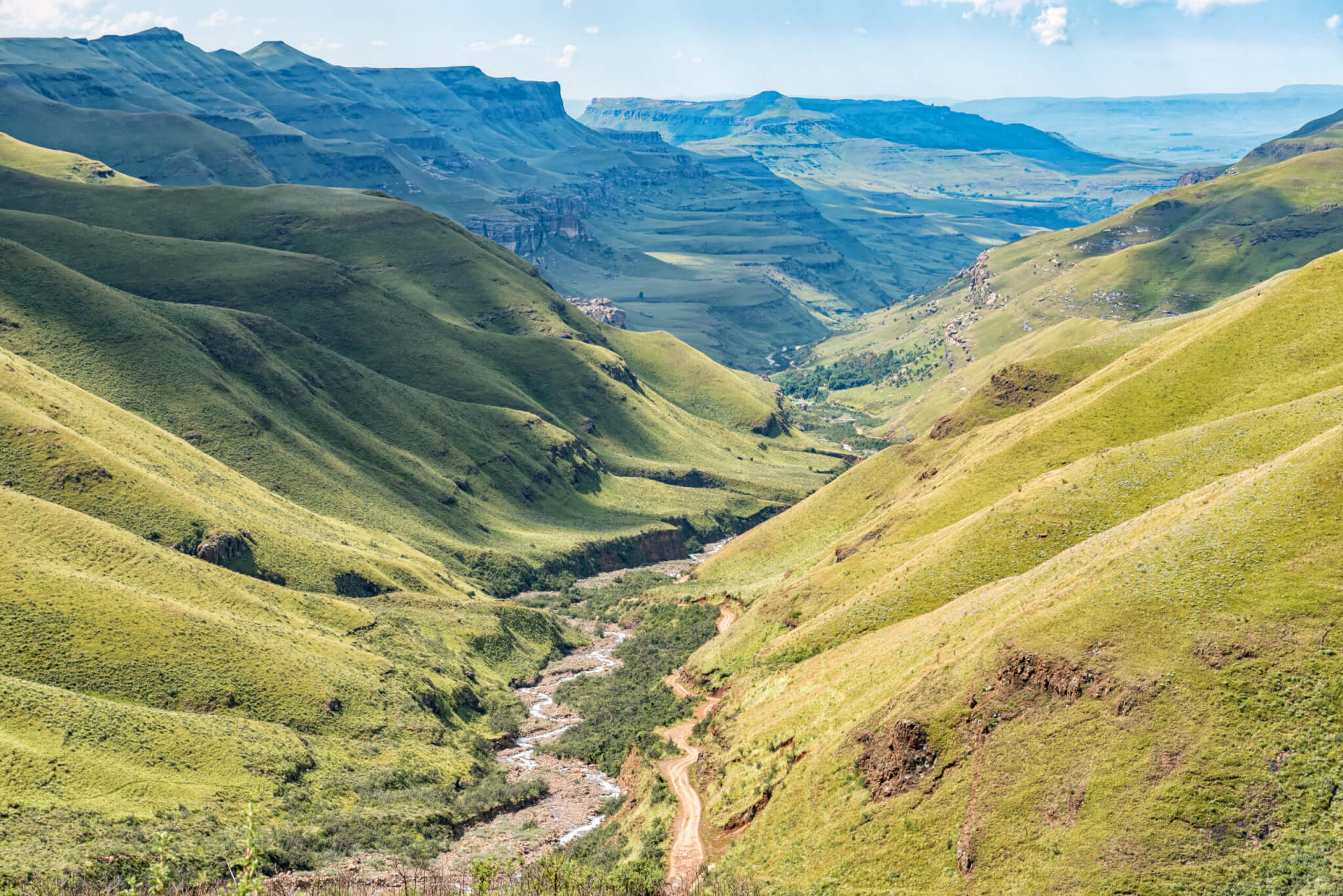 View from Sani Pass back towards South African Border Post