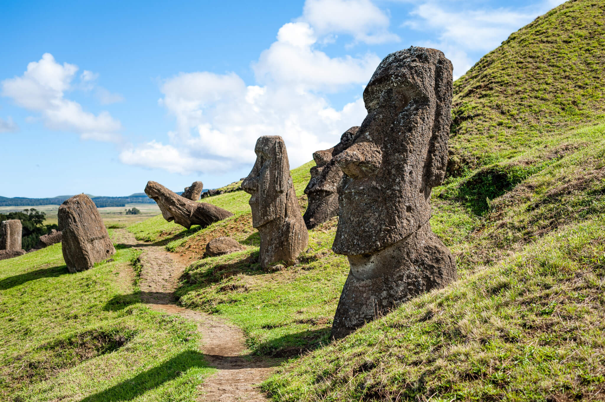 Rano Raraku, Easter Island, the quarry of the Moai.