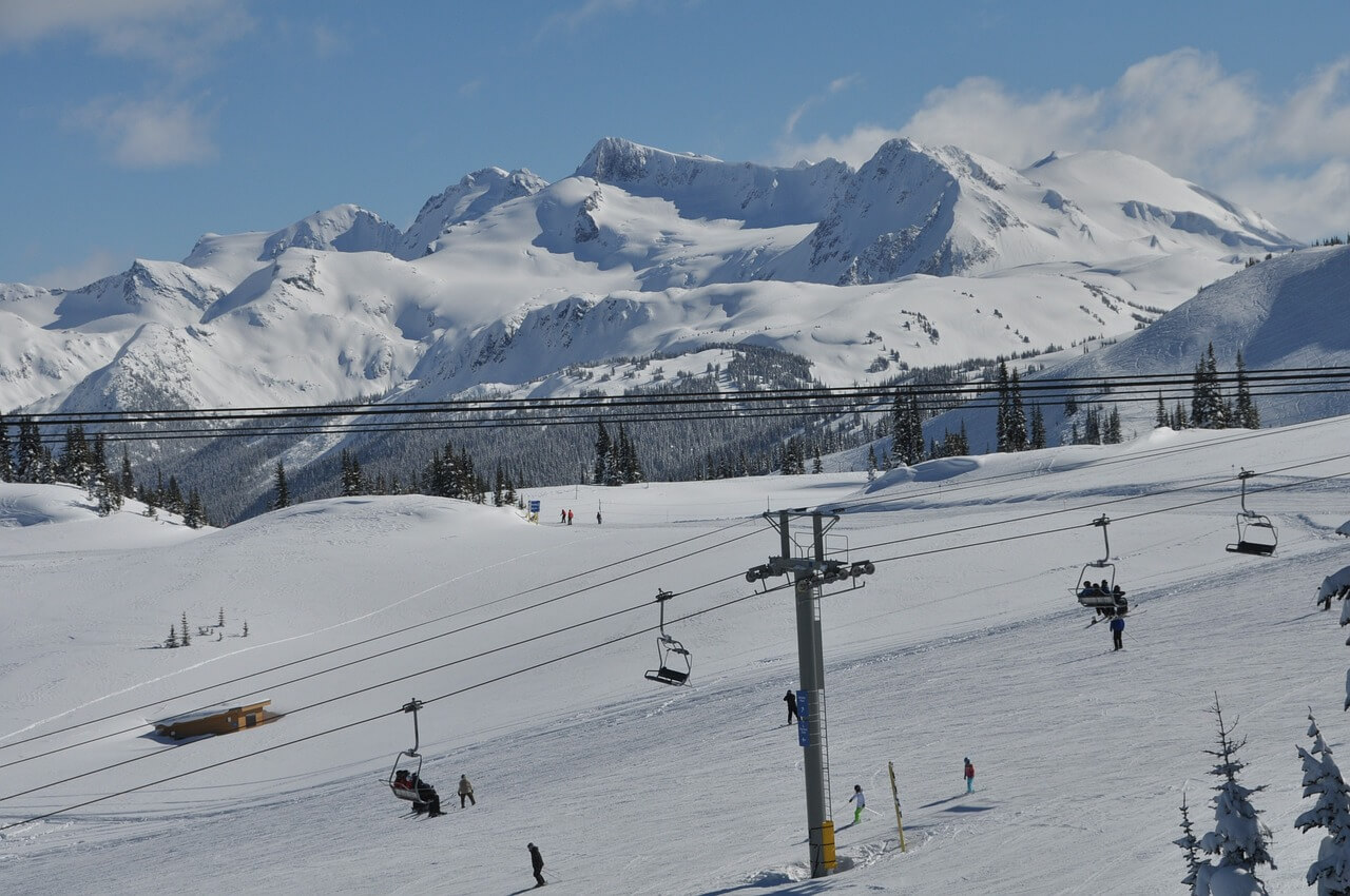 ski lift, skiing, nature