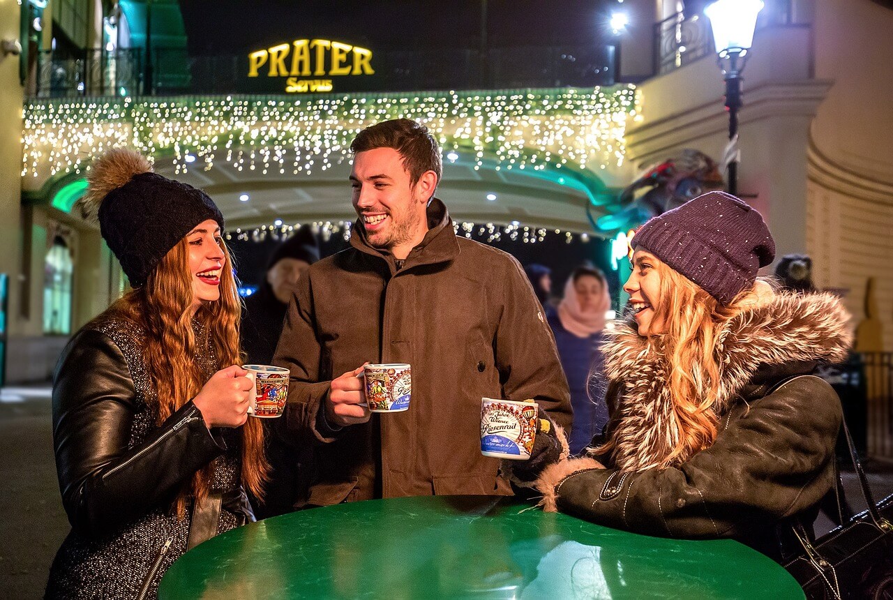 winter market at the prater, vienna, mulled claret