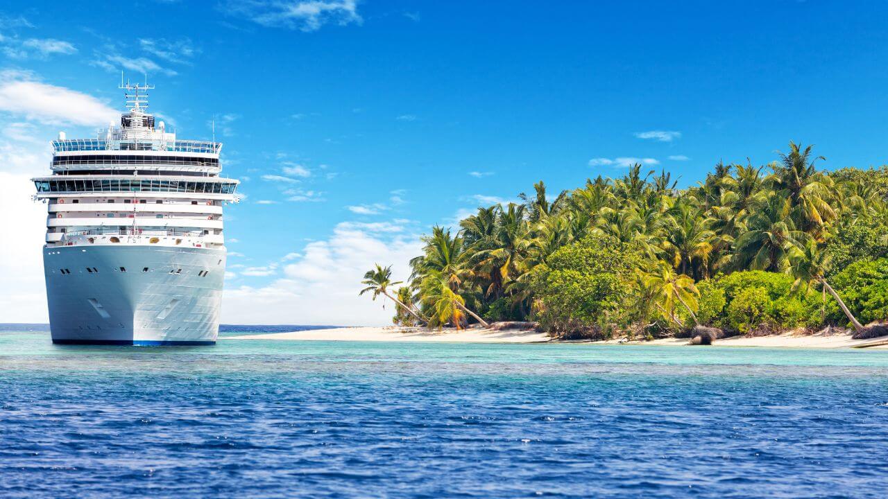 a cruise ship in the middle of the ocean