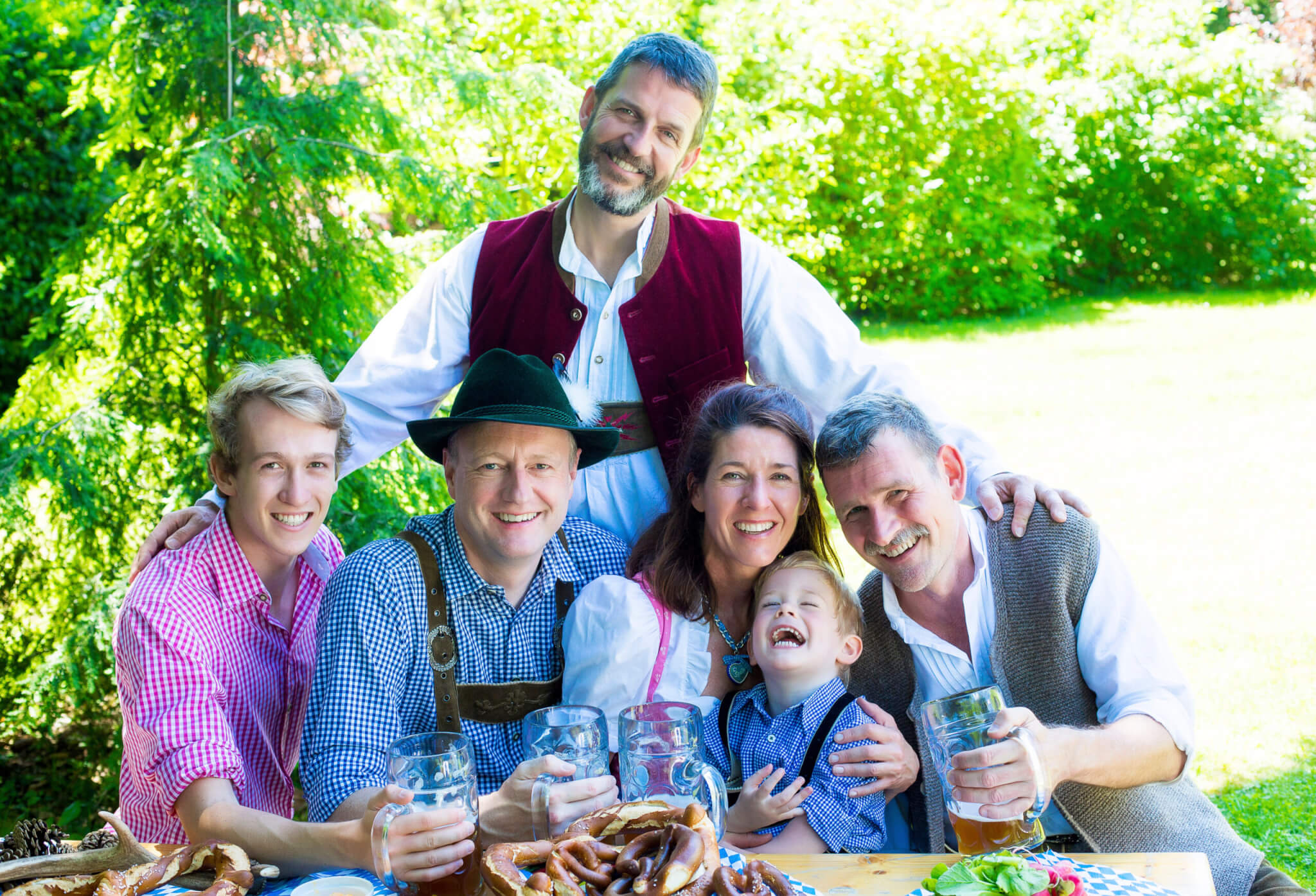 bavarian family in park