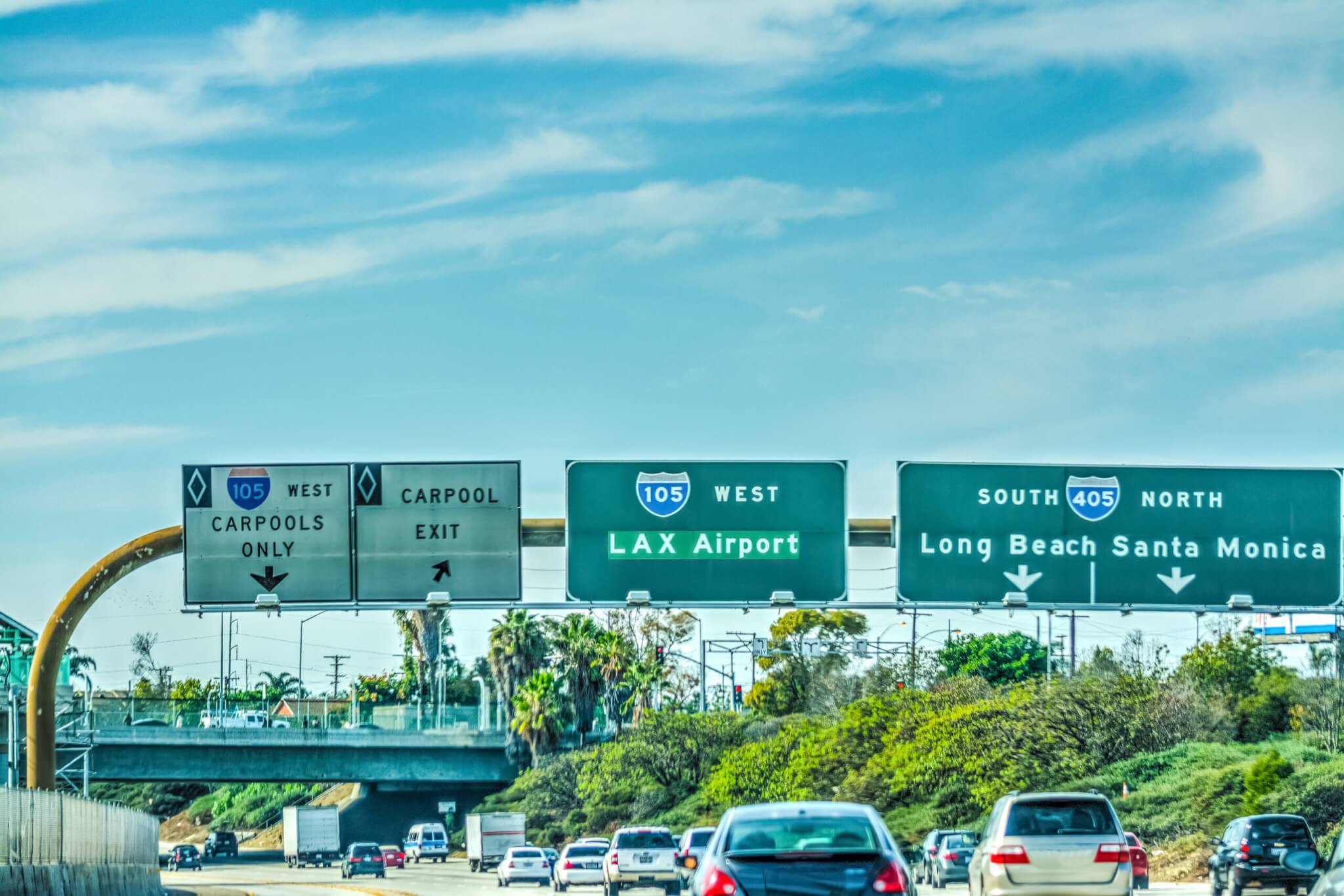 LAX exit sign on 105 freeway
