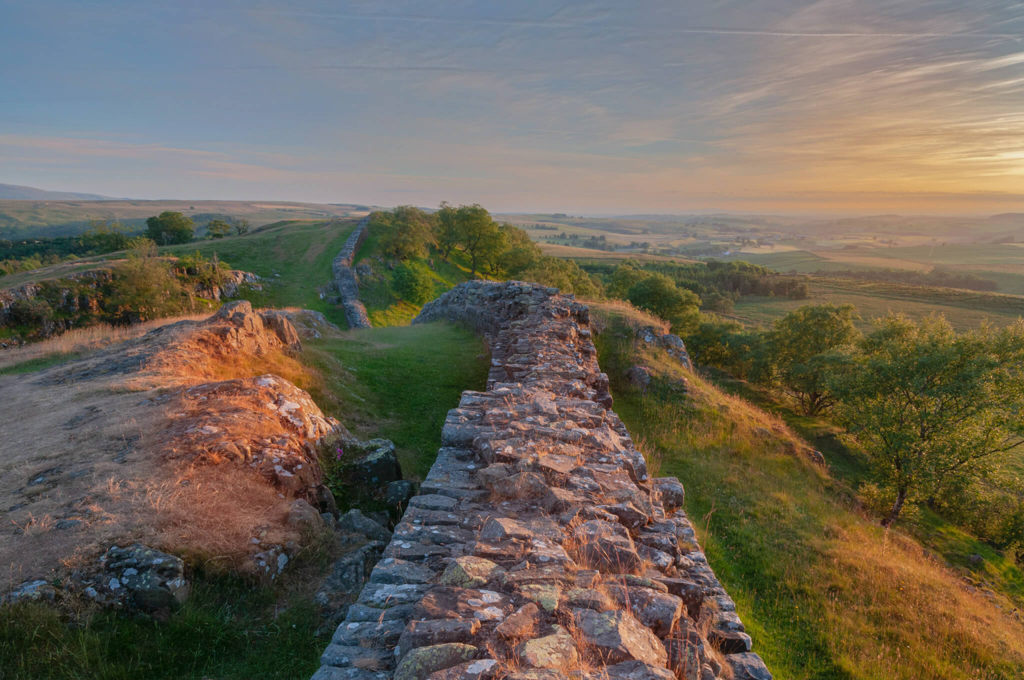 Sunset on Hadrian's wall