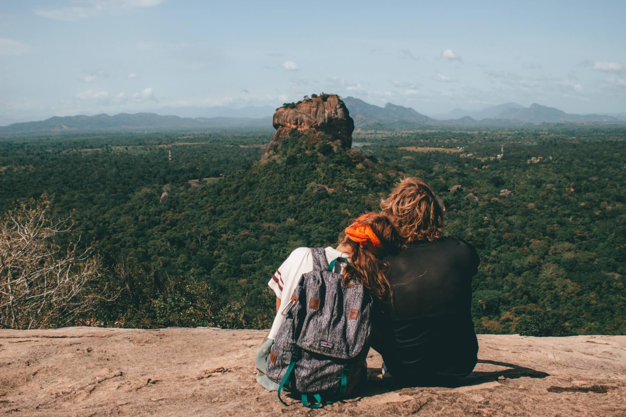Travelling with your partner can have its ups and downs, and sometimes it can be tough to get a lot of lovely shots together! I love this image of us together; I set it up using manual adjustments on the camera, and a stranger kindly pointed and shot for me as we looked out to the famous Sigiriya Rock in Sri Lanka because I only have a small gorilla tripod. This is definitely an up moment, I loved just gazing together with my partner out at Sigiriya after hiking and scrambling to the top of nearby Pindurangala Rock.