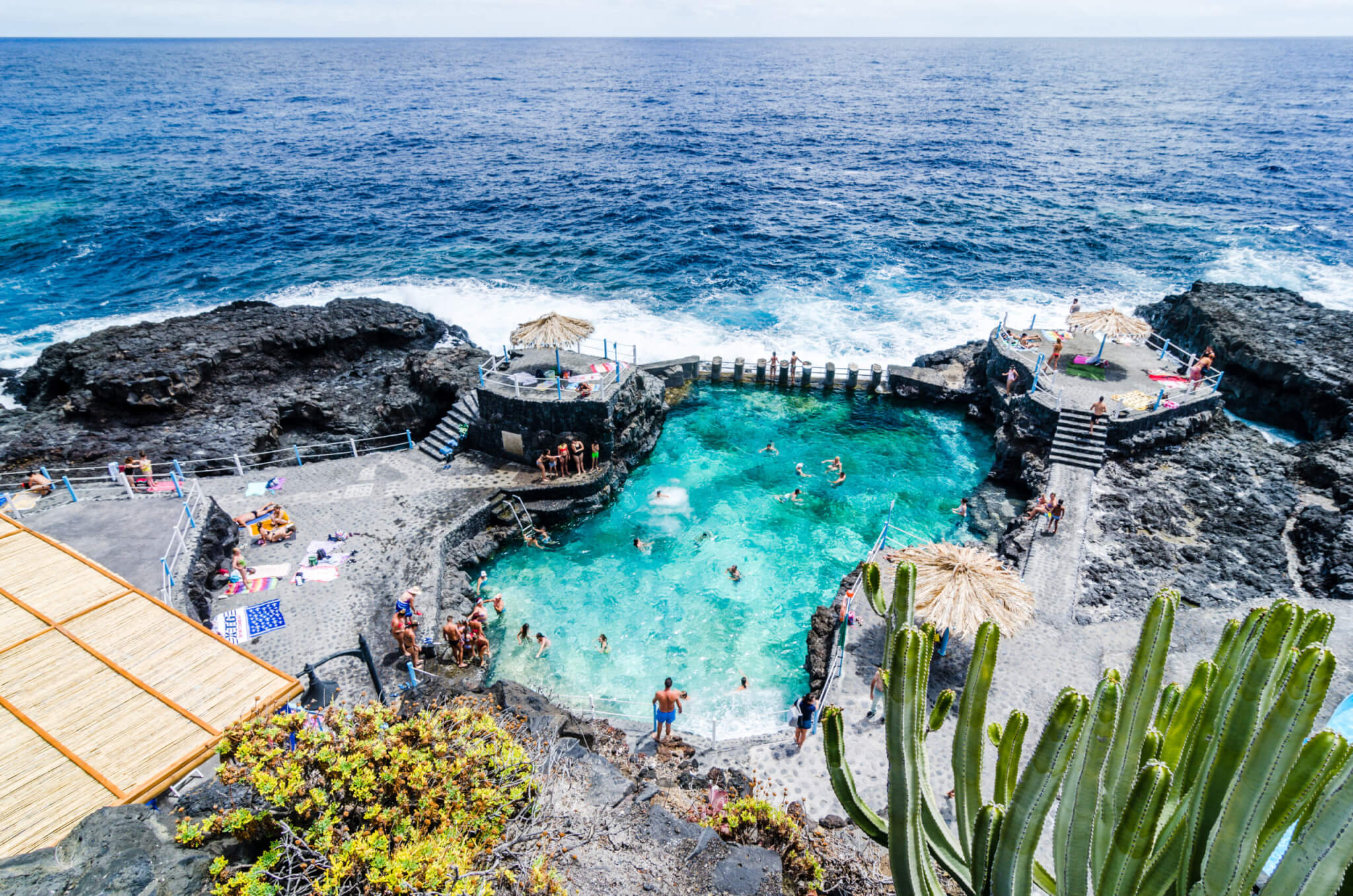 Natural pool of Charco Azul in La Palma, Canary islands, Spain,