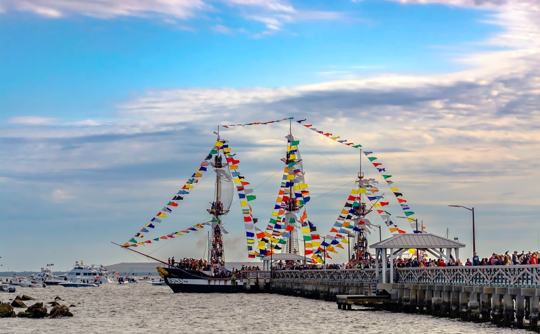 Gasparilla Pirate Festival at Tampa Florida, Ballast Point pier Tampa
