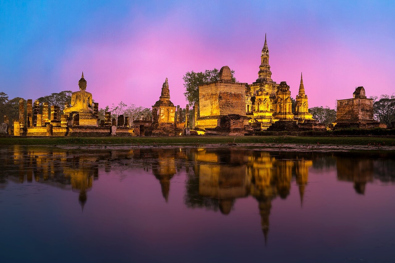 phra nakhon si ayutthaya, lagoon, reflection