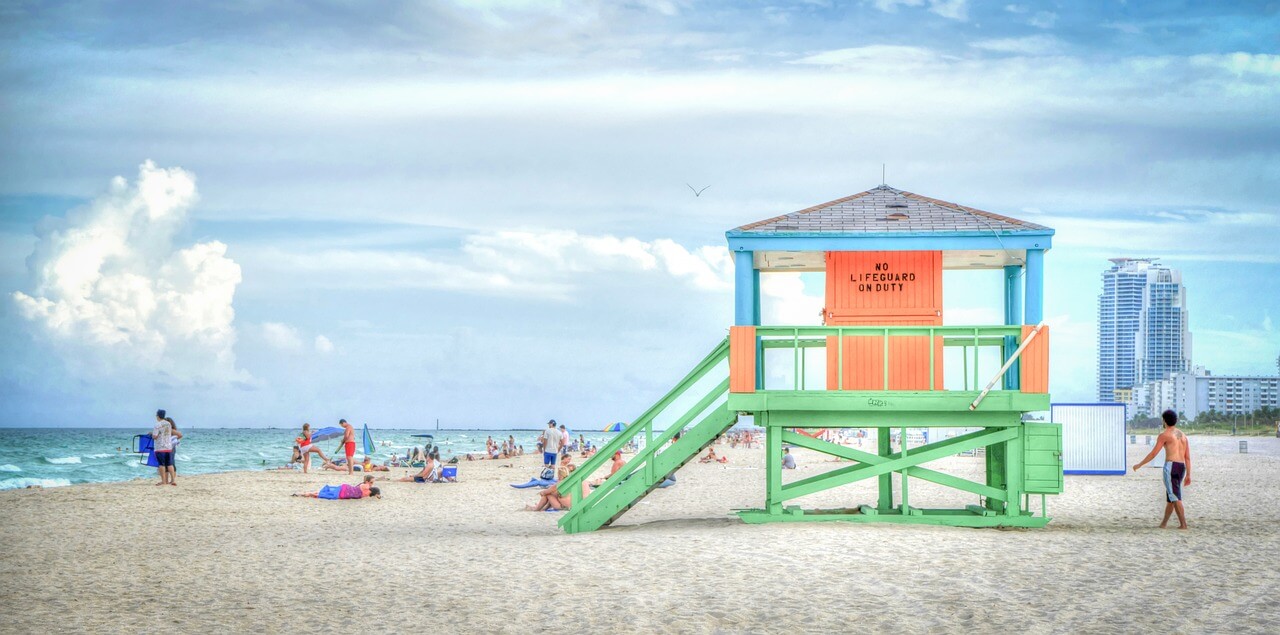 south beach, florida, lifeguard stand