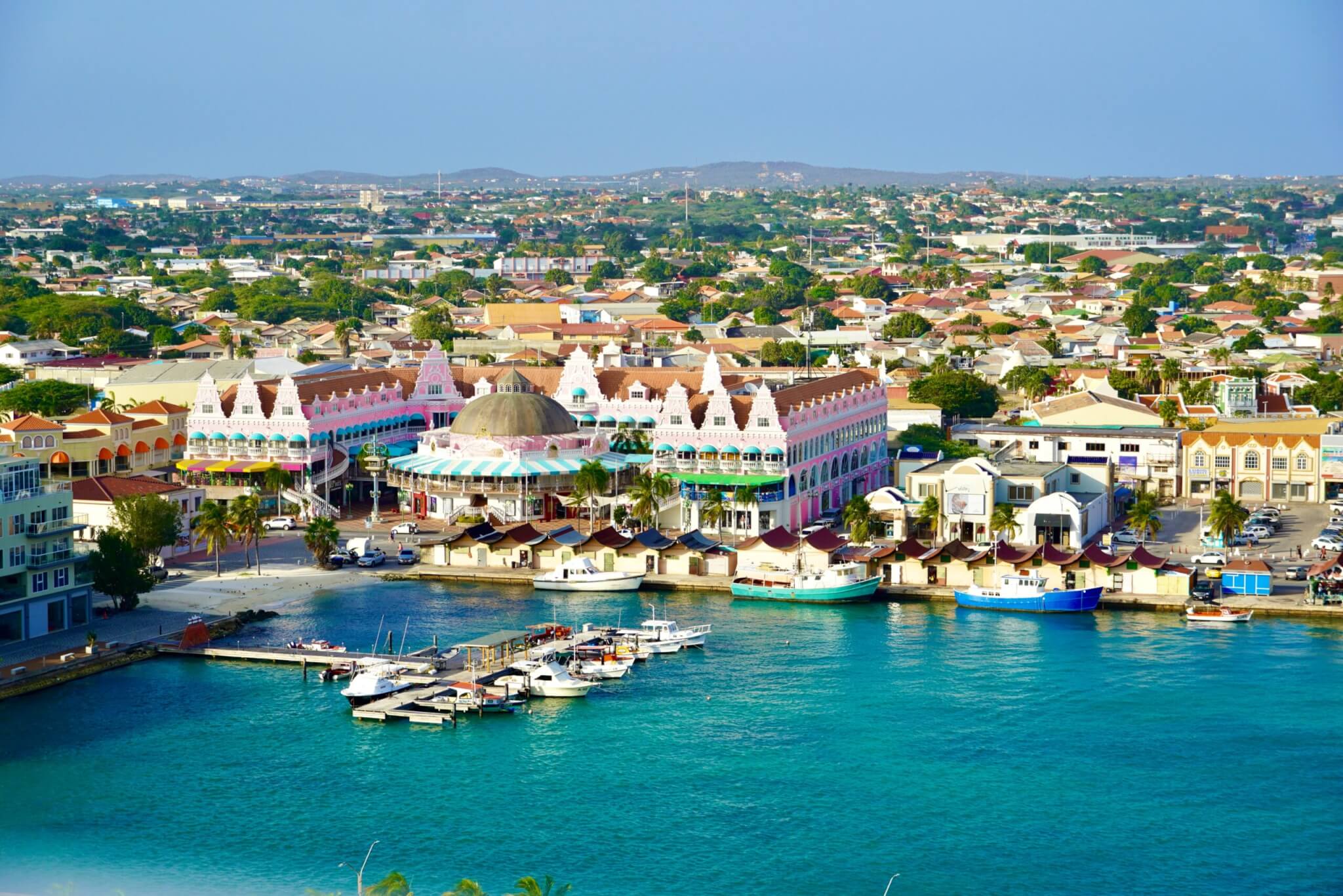 The Waterfront harbour of Oranjestad Aruba