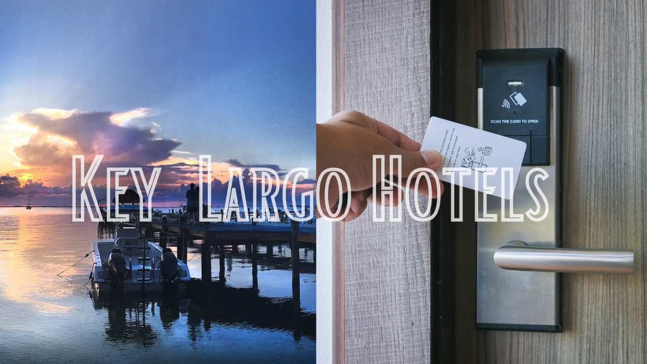 key largo sunset and person waving there hotel room card in front of there hotel room