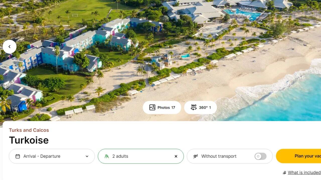 home pages of club med turks for booking a vacation