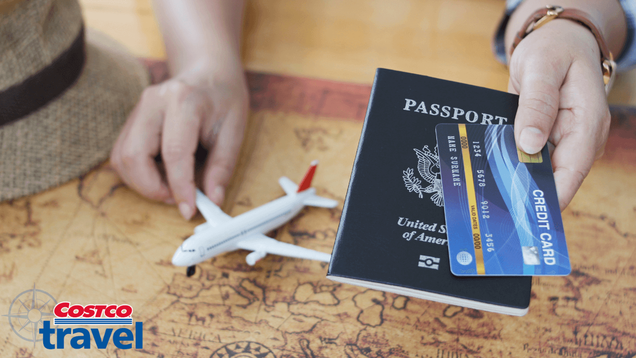 woman holding a passport and travel credit card that will help individuals earn points and miles towards their next travel purchases 