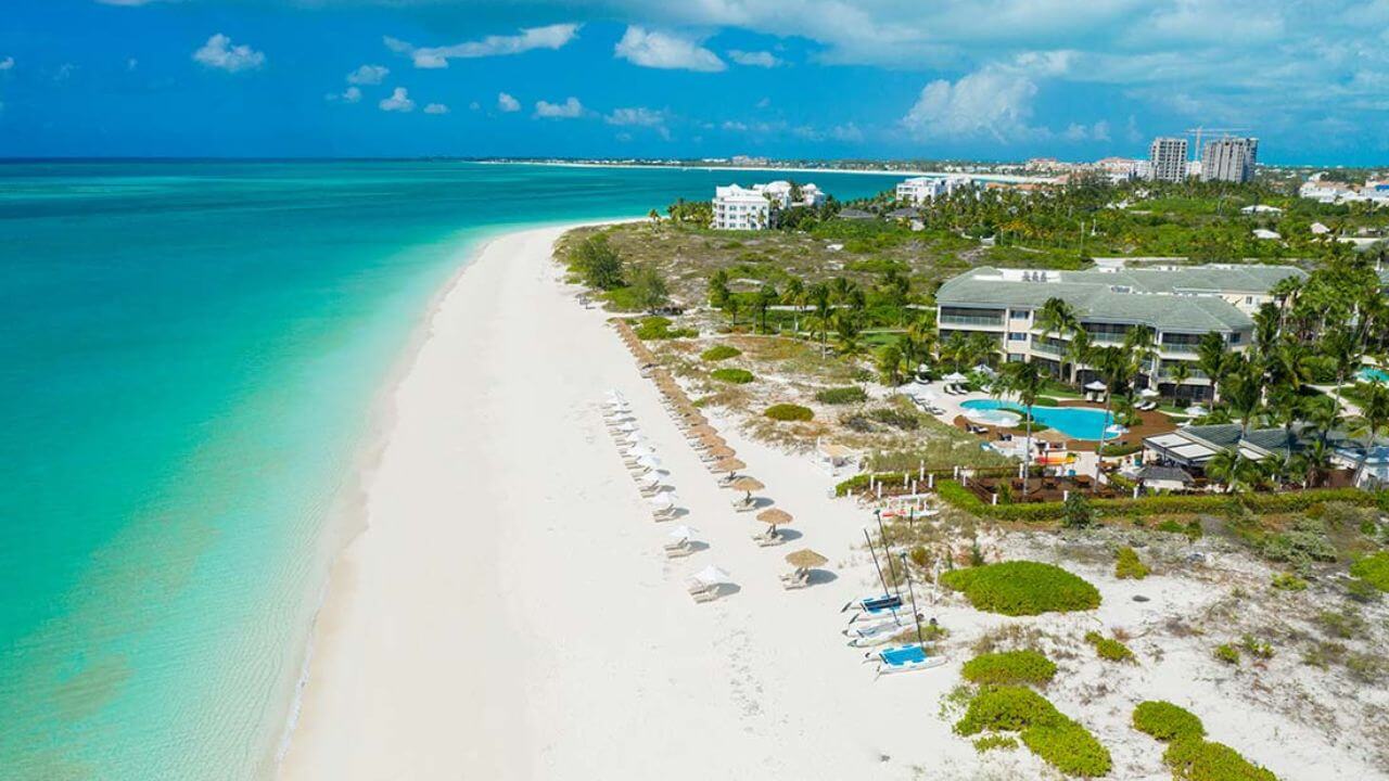 aerial view of the sands at grace bay resort