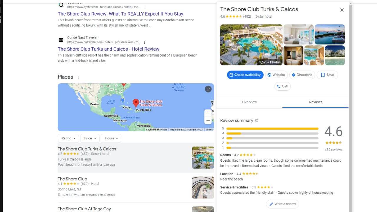google reviews of the shore club