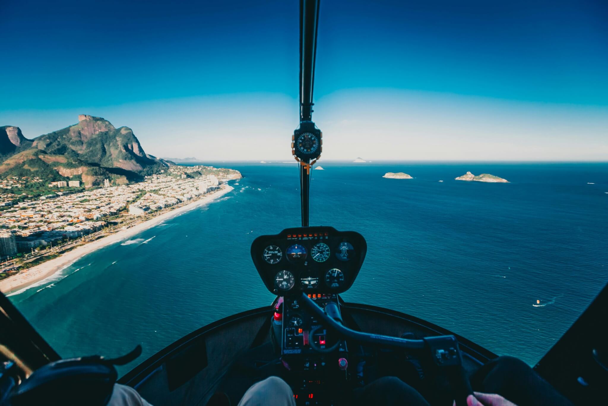 Photo of person flying a helicopter