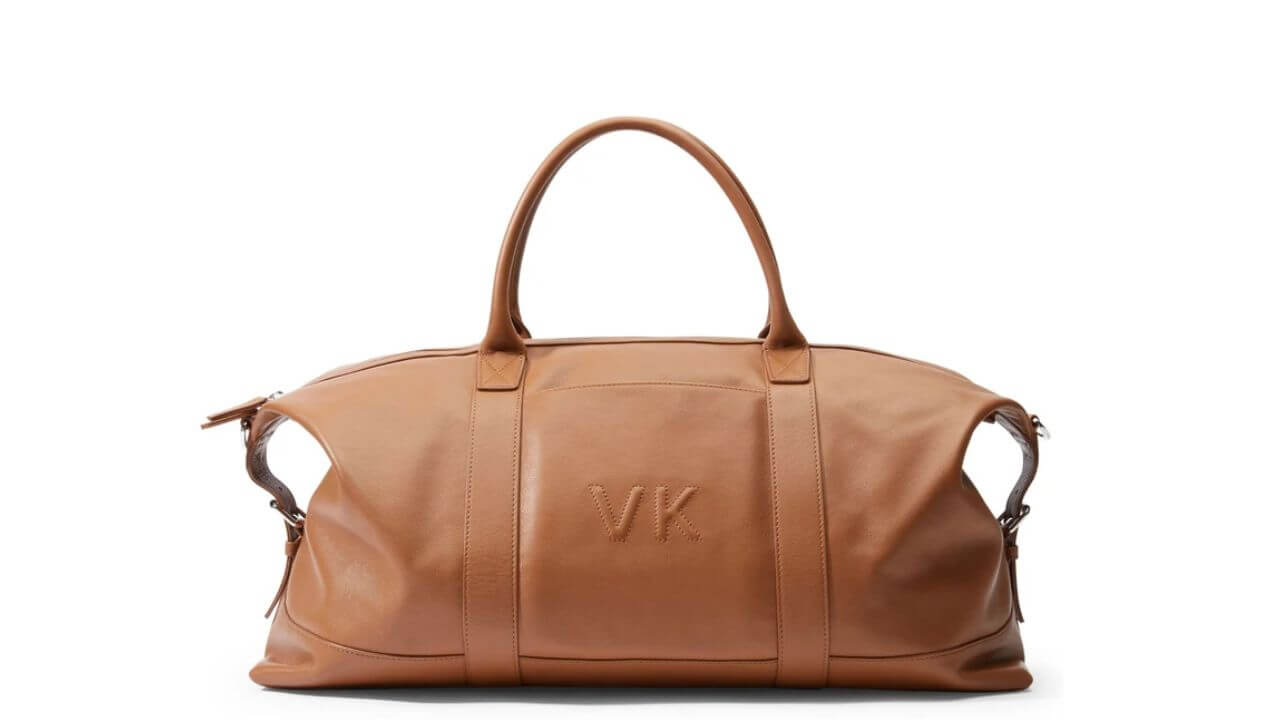 kessler personalized weekend leather duffle bag