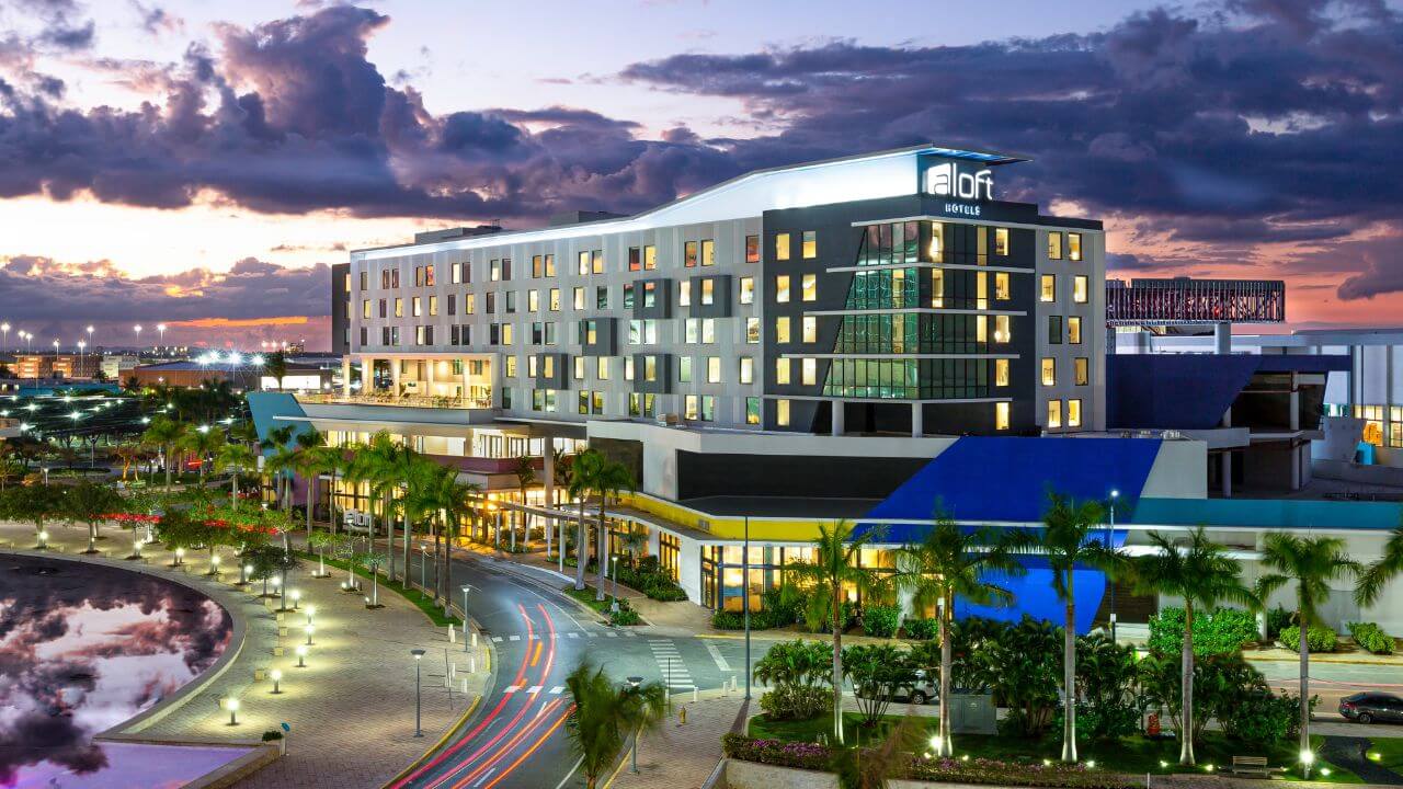 outside view of the aloft by marriot in san juan puerto rico