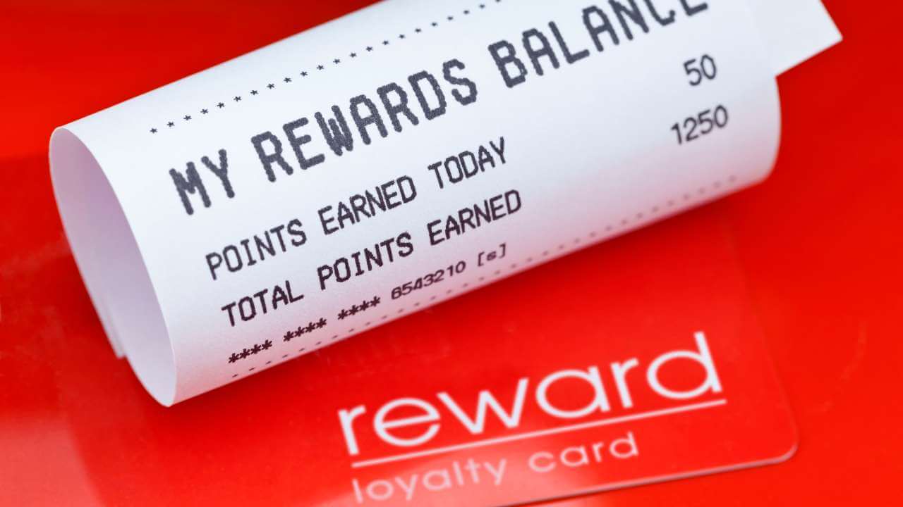 rewards slip with reward card