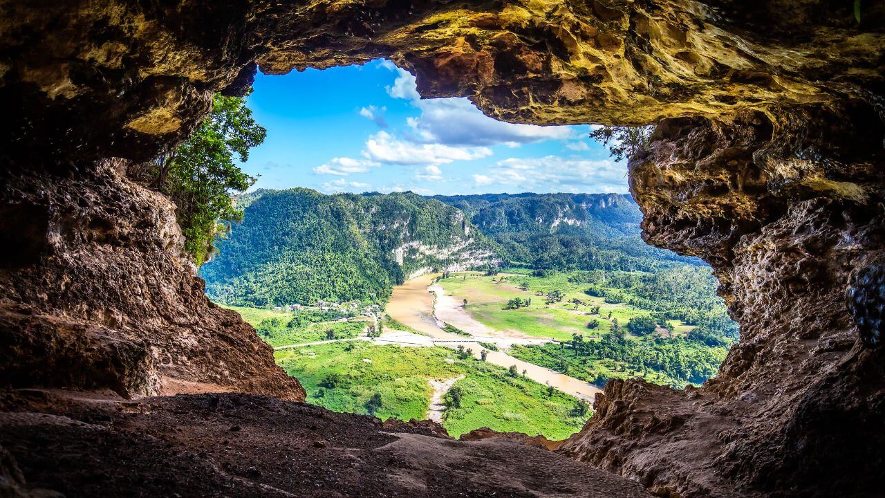 panoramic view from inside a cave - panoramic stock videos & royalty-free footage