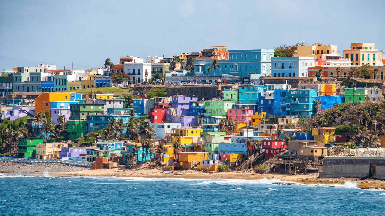 colorful houses on the coast of puerto rico