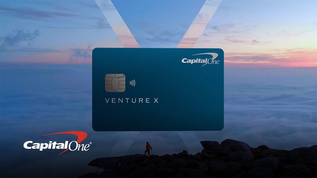 capital one venture x card with capital one logo in bottom left corner