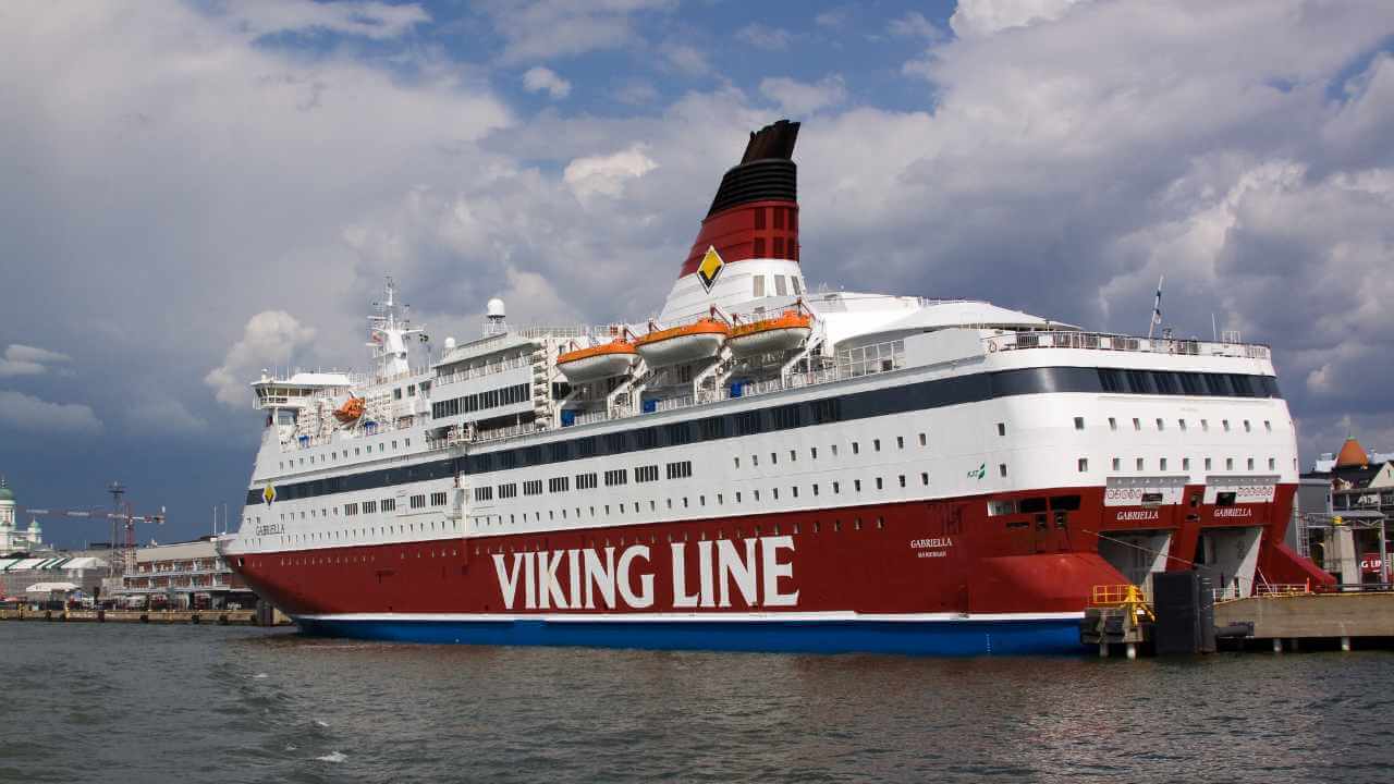viking cruise ship at a dock
