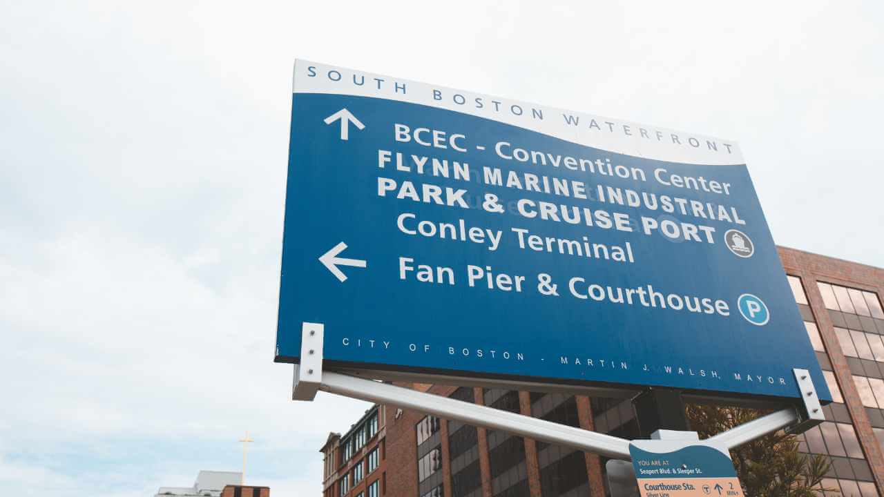 boston cruise port sign 