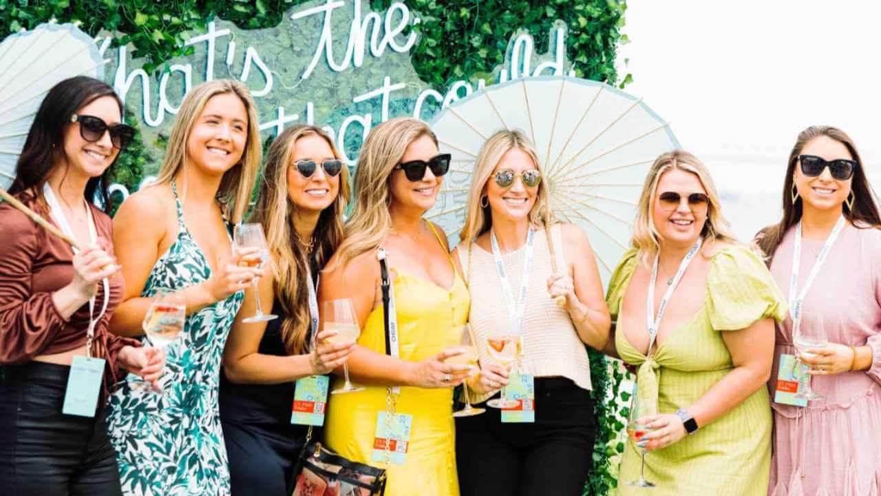 women at charleston for and wine festival