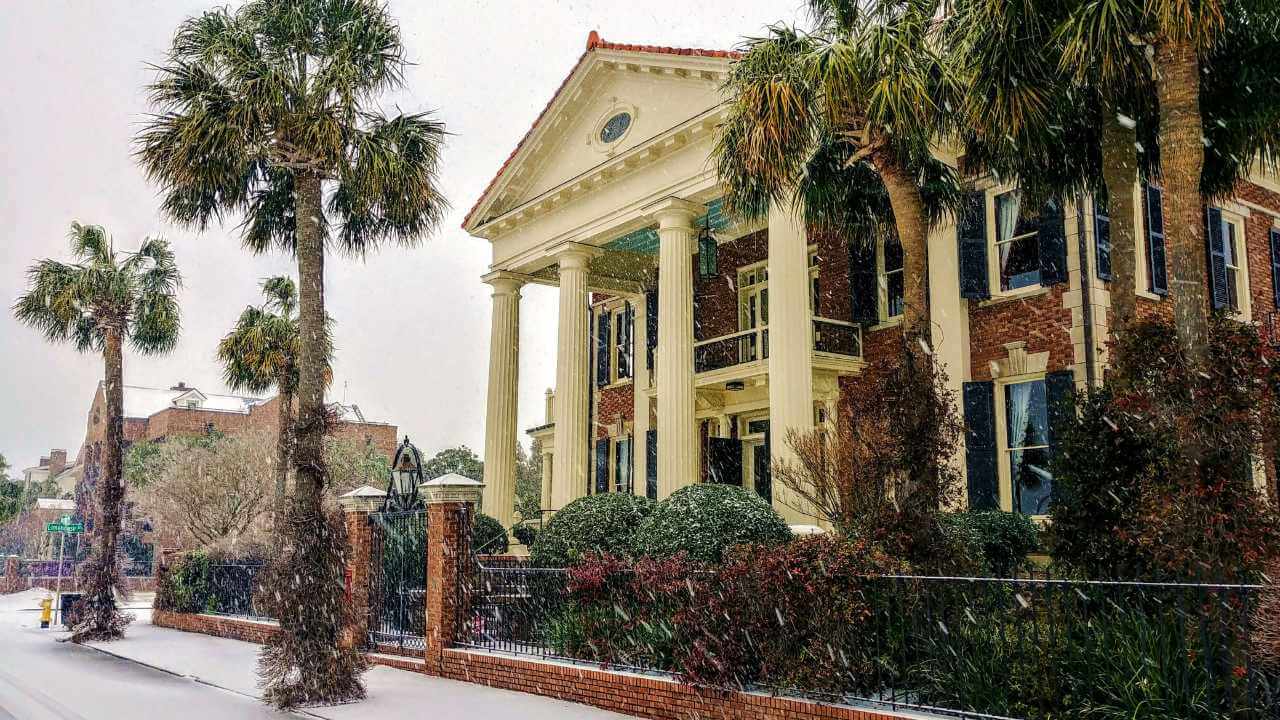 historic building during the winter time in charleston