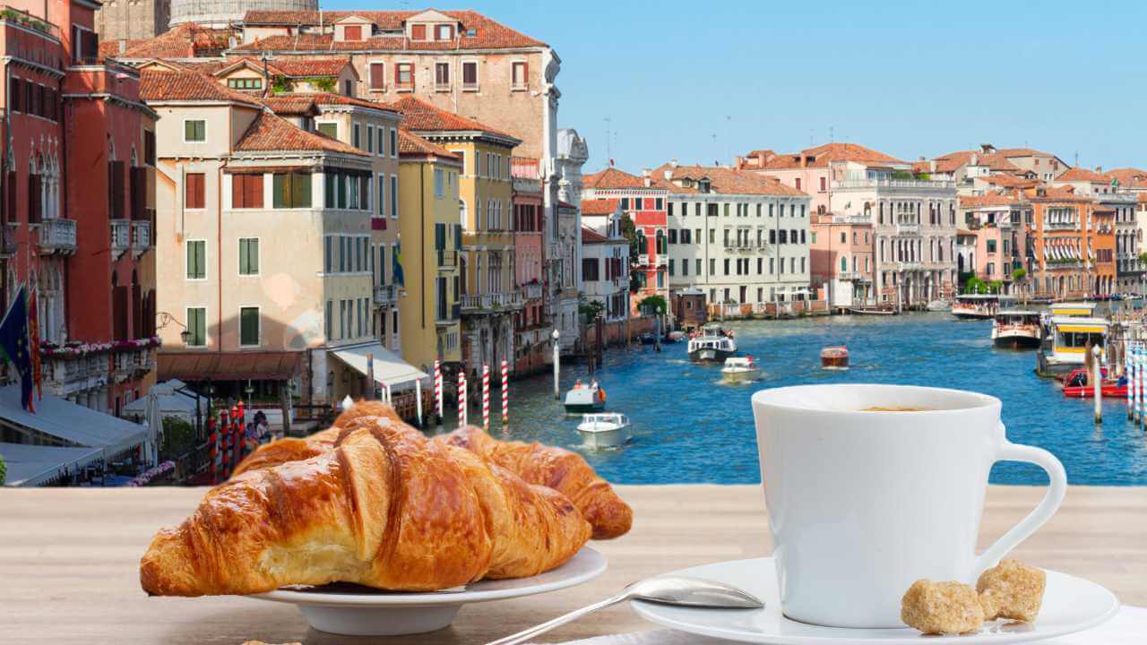 italian pastry and coffee in italy
