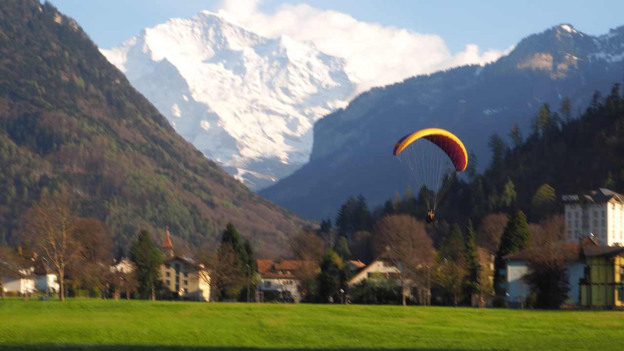 paragliding by the swiss alps