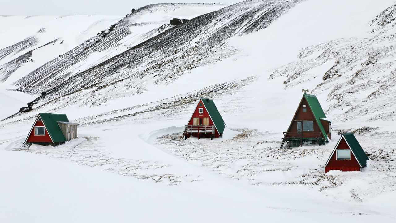triangle shaped ski resort in iceland