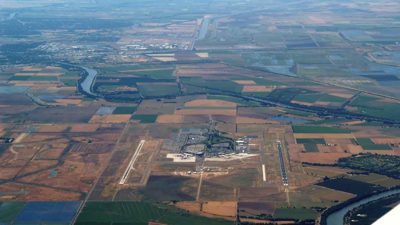 aerial view of sacramento international airport