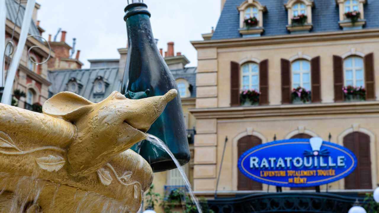 front sign of ratatouille ride in epcot