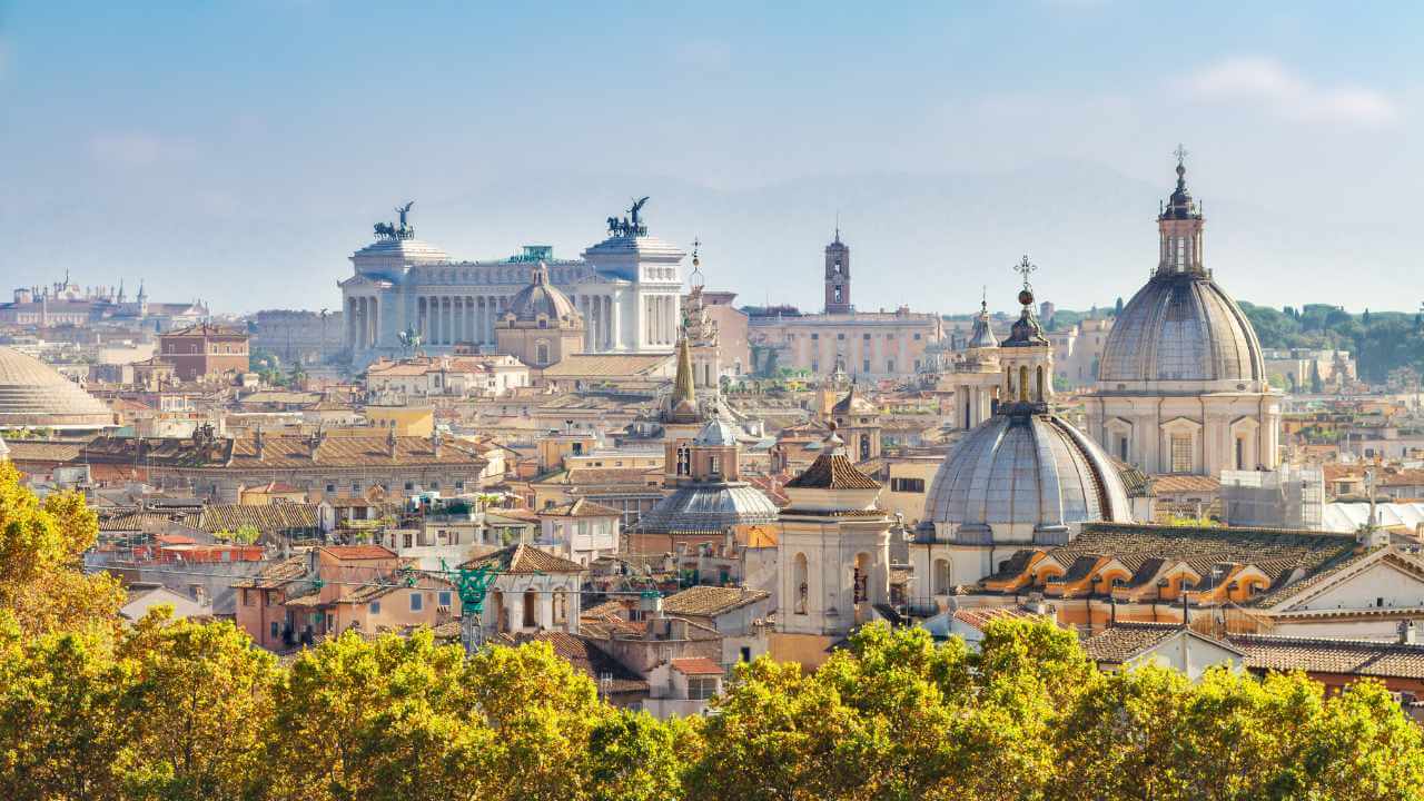 sky view of the city of rome