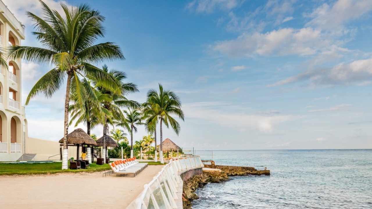 view of cozumel palace beach amenities
