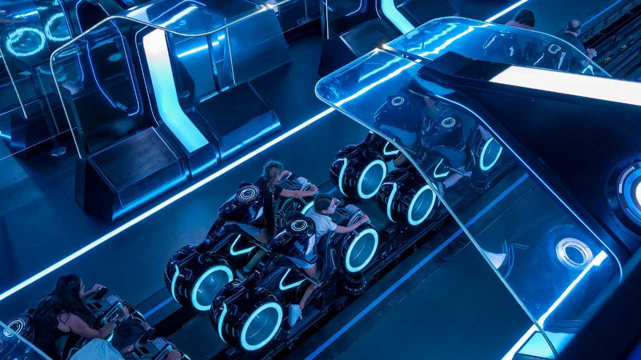 aerial view of tron ride