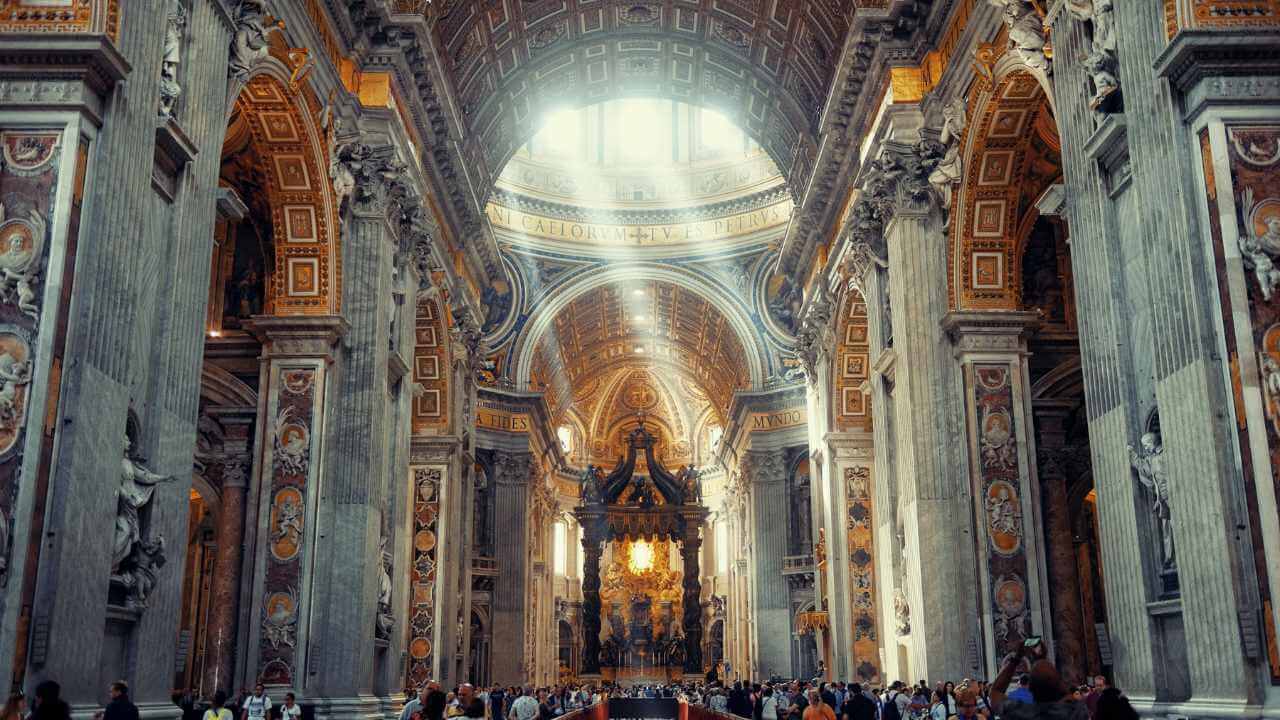 view of the inside of st. peter's basilica