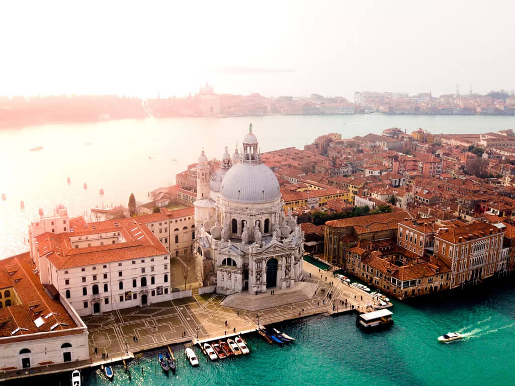 A view of Venice, Italy from above
