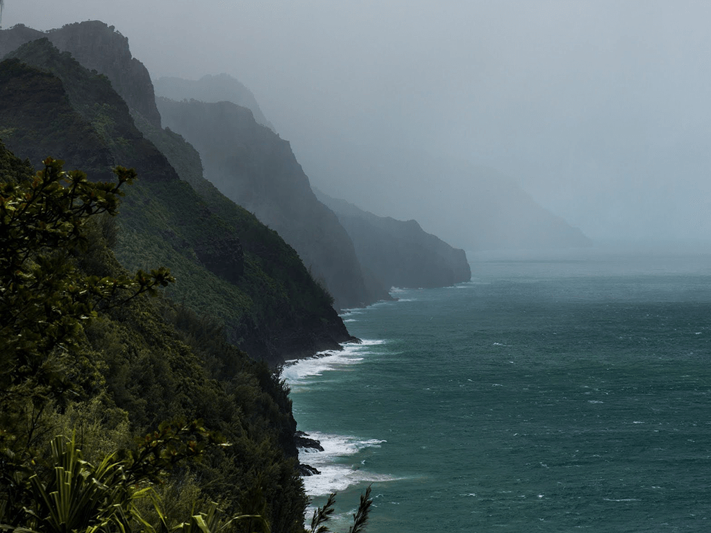 View of Napali Coast in Kauai