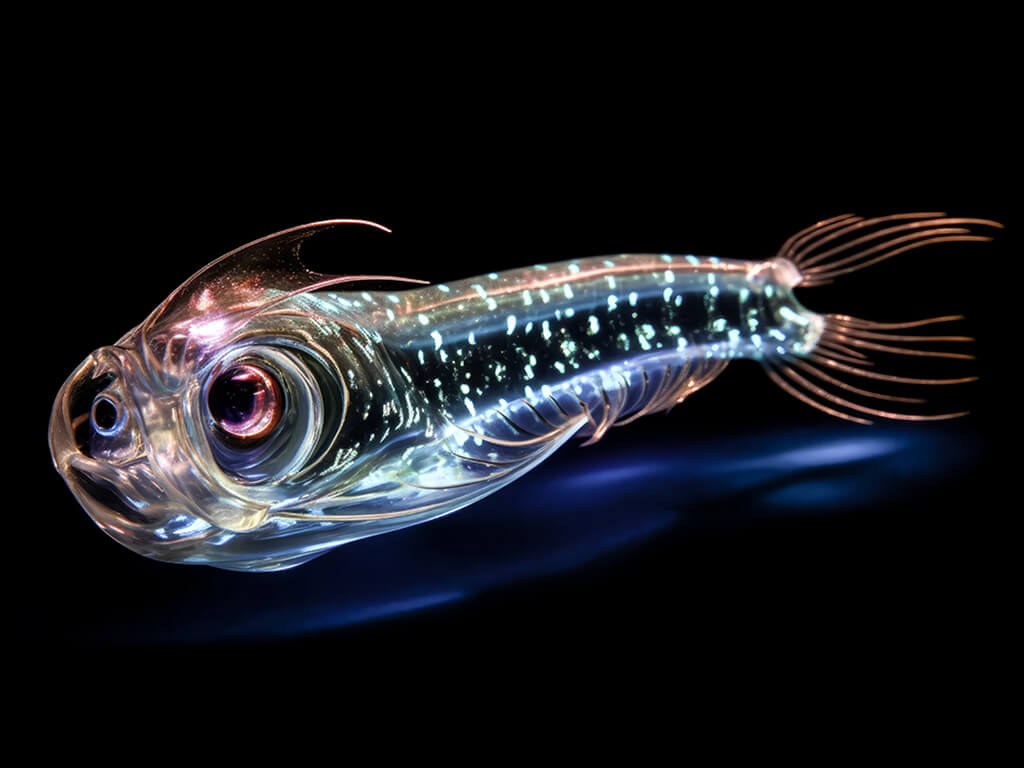 A Deep Sea Fish with Transparent Inside-Out Tentacles was created -Generative Ai