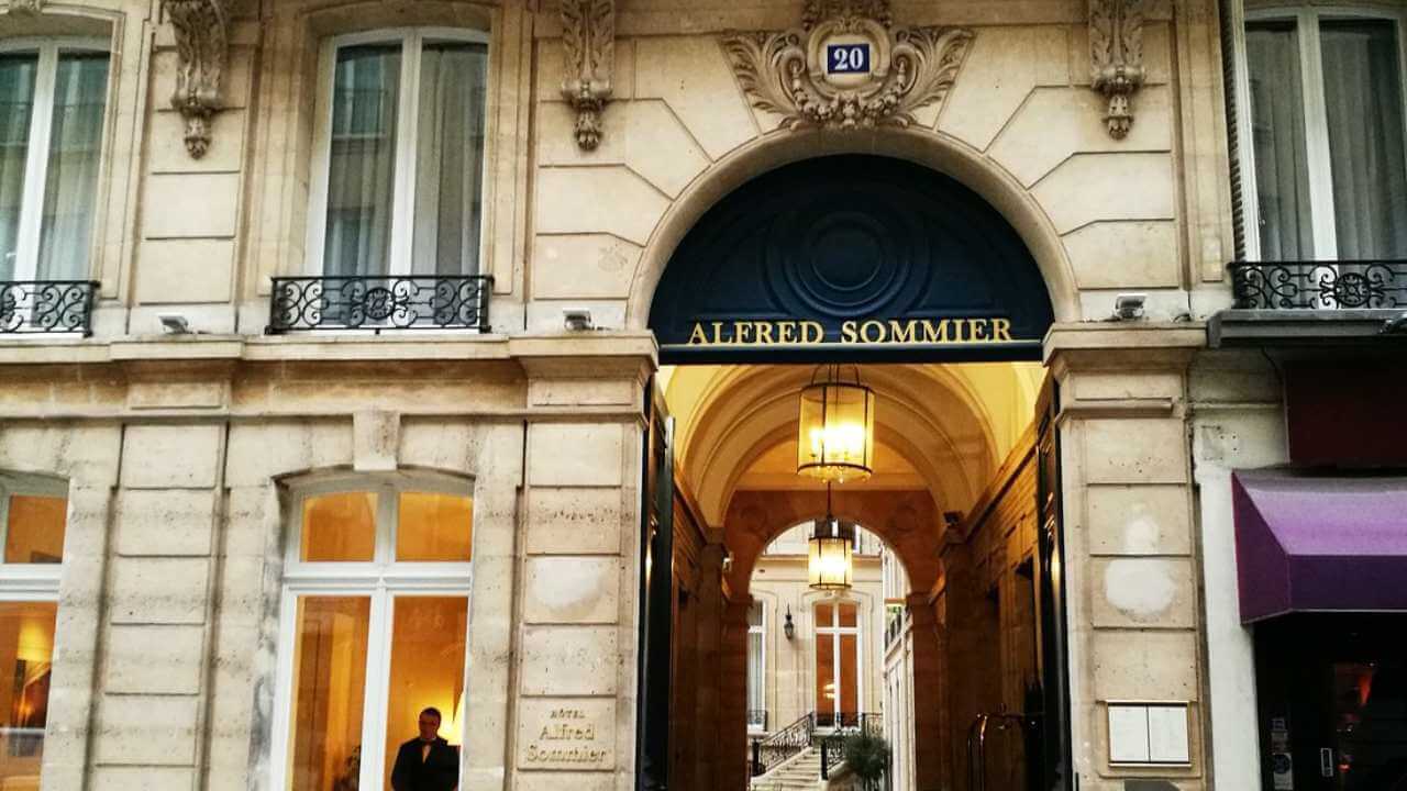 the entrance to a hotel in paris, france